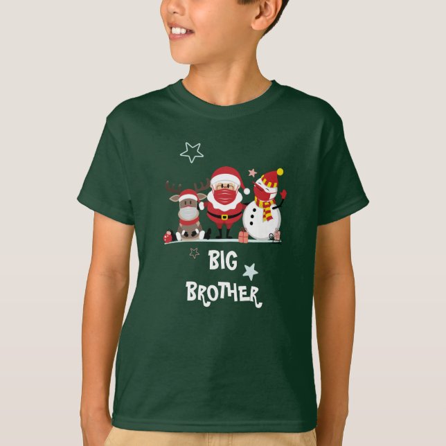 Personalisierter Weihnachtsfeiertag Große Brüder T-Shirt (Vorderseite)