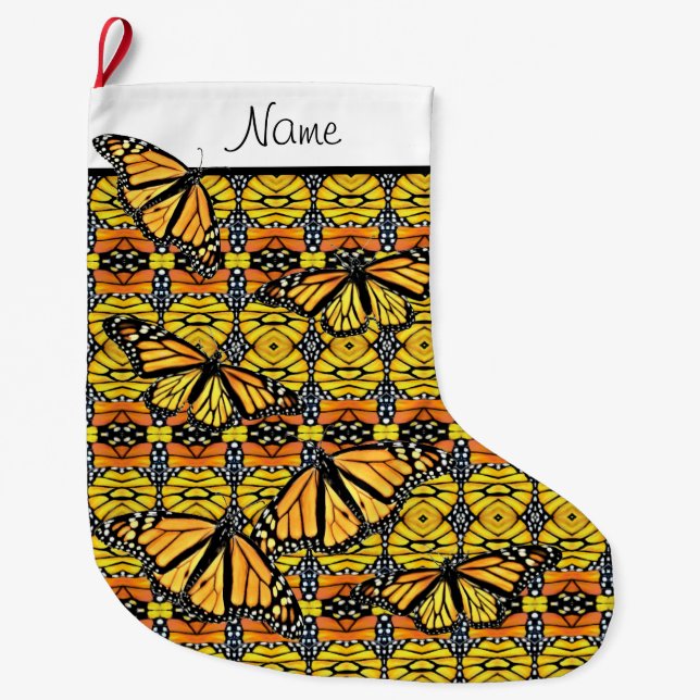 Personalisierter Weihnachtsfeiertag - Monarchen-Co Großer Weihnachtsstrumpf (Vorderseite)