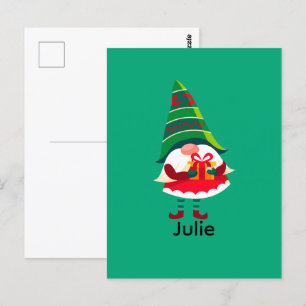 Personalisierter Weihnachtsgnom Holing eine Gesche Postkarte