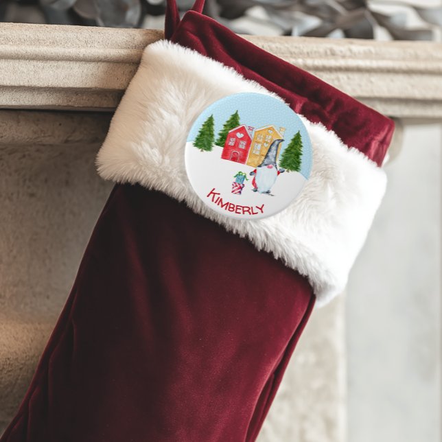 Personalisierter Weihnachtsgnome Button (Personalized Christmas Gnome Button)