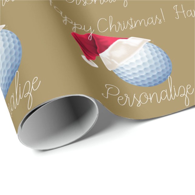 Personalisierter Weihnachtsgolfball Weihnachtsfeie Geschenkpapier (Rolleneckpunkt)