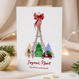 Personalisierter Weihnachtsgruß vom Eiffelturm in Feiertagskarte