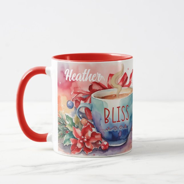 Personalisierter Weihnachtskaffee Tasse (Links)