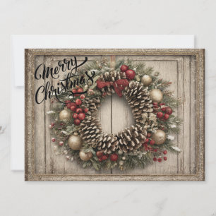 Personalisierter Weihnachtskranz Feiertagskarte