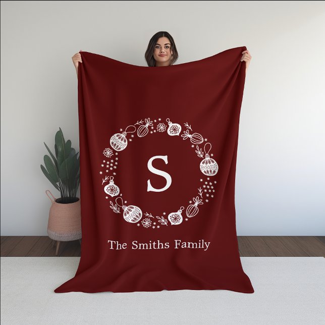 Personalisierter Weihnachtskranz Fleecedecke (Von Creator hochgeladen)