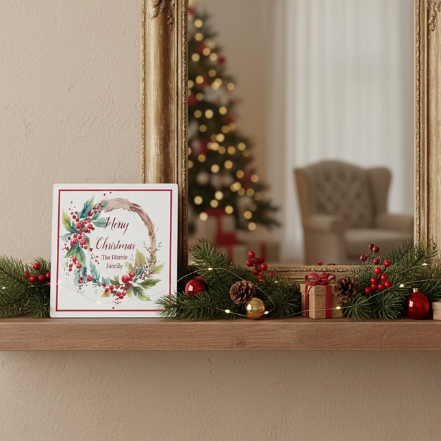 Personalisierter Weihnachtskranz Fotoplatte (Von Creator hochgeladen)