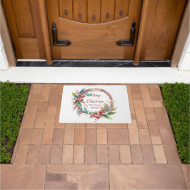 Personalisierter Weihnachtskranz Fußmatte