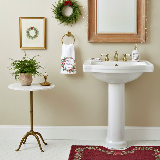 Personalisierter Weihnachtskranz Handtuch (Von Creator hochgeladen)