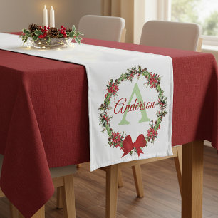 Personalisierter Weihnachtskranz Kurzer Tischläufer