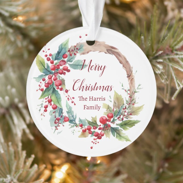 Personalisierter Weihnachtskranz Ornament (Baum)