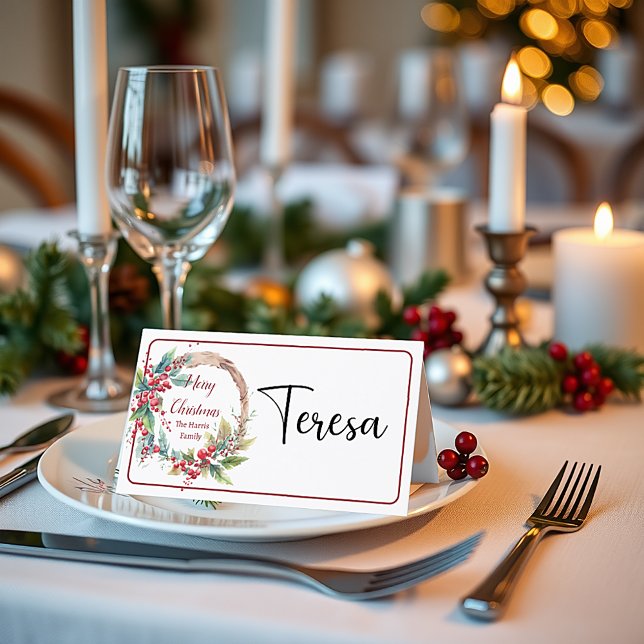 Personalisierter Weihnachtskranz Platzkarte (Von Creator hochgeladen)