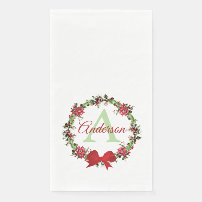 Personalisierter Weihnachtskranz Serviette (Vorderseite)