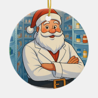 Personalisierter Weihnachtsmann als Apotheker-Orna Keramik Ornament