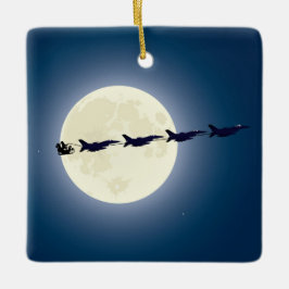 Personalisierter Weihnachtsmann/ F-16 Jets Militär Keramikornament