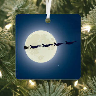 Personalisierter Weihnachtsmann/ F-16 Jets Militär Ornament Aus Metall