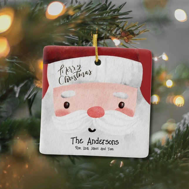 Personalisierter Weihnachtsmann Frohe Weihnachten  Keramikornament (Von Creator hochgeladen)