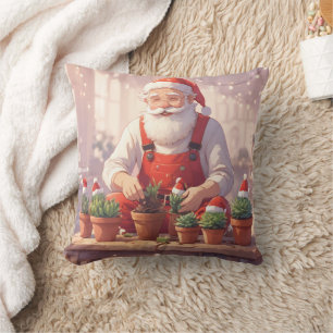 Personalisierter Weihnachtsmann-Gärtner-Sukkulente Kissen