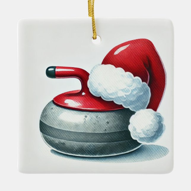 Personalisierter Weihnachtsmann Keramikornament (Vorderseite)