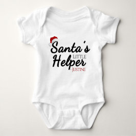 Personalisierter Weihnachtsmann, kleine Helferin, Baby Strampler
