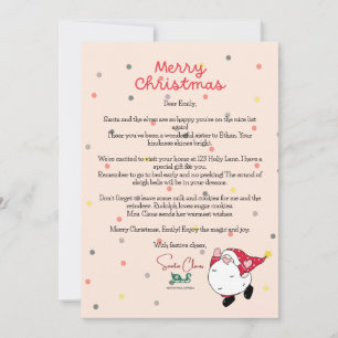 Personalisierter Weihnachtsmann Letter Weihnachtsk Feiertagskarte