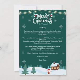 Personalisierter Weihnachtsmann Letter Weihnachtsk Feiertagskarte
