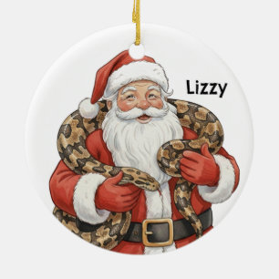 Personalisierter Weihnachtsmann mit Burmesischer P Keramik Ornament