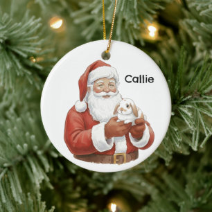 Personalisierter Weihnachtsmann mit einem Holland  Keramik Ornament