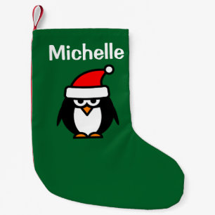 Personalisierter Weihnachtsmann-Pinguin-Weihnachts Kleiner Weihnachtsstrumpf
