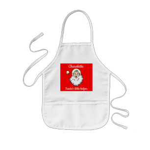 Personalisierter Weihnachtsmann rot und weiß Kinderschürze
