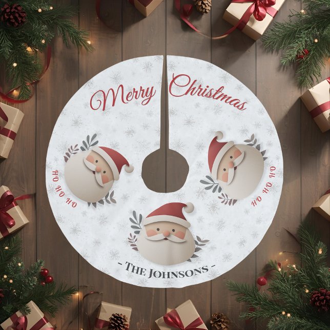 Personalisierter Weihnachtsmann – Rustikale Weihna Polyester Weihnachtsbaumdecke (Von Creator hochgeladen)