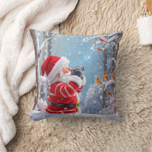 Personalisierter Weihnachtsmann-Vogelbeobachter-We Kissen