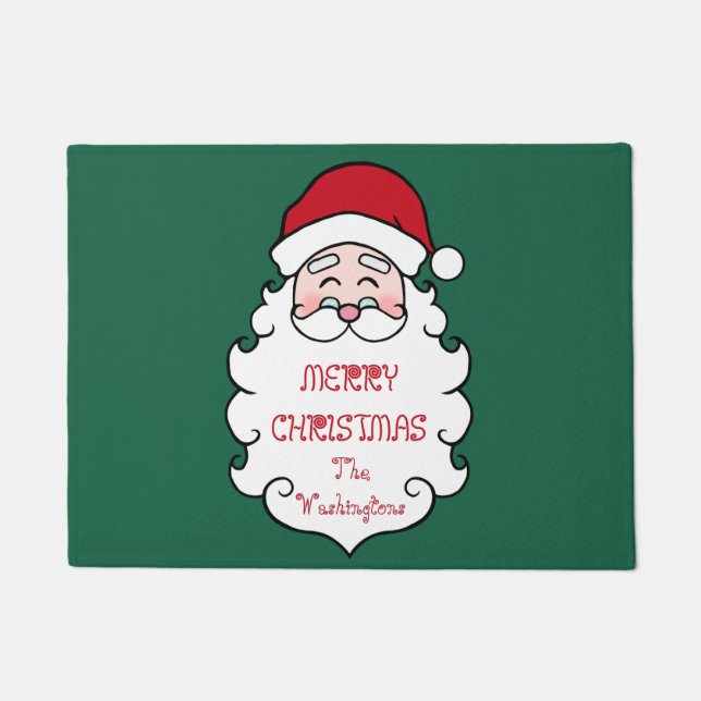 Personalisierter Weihnachtsmann Willkommen Türmche Fußmatte (Vorderseite)