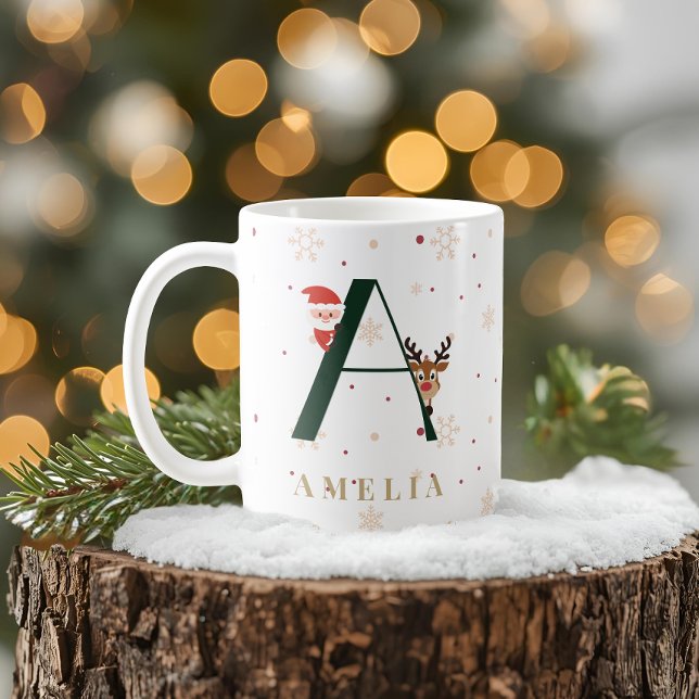 Personalisierter Weihnachtsmonogramm-A-Tasse Kaffeetasse (Von Creator hochgeladen)