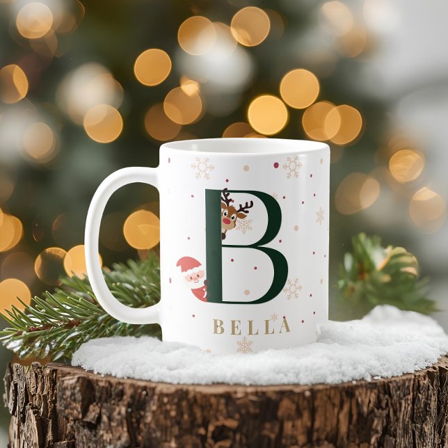 Personalisierter Weihnachtsmonogramm-B-Becher Kaffeetasse (Von Creator hochgeladen)