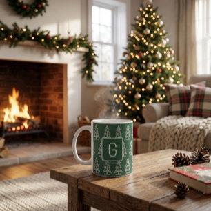 Personalisierter Weihnachtsmonogramm-Becher mit we Kaffeetasse