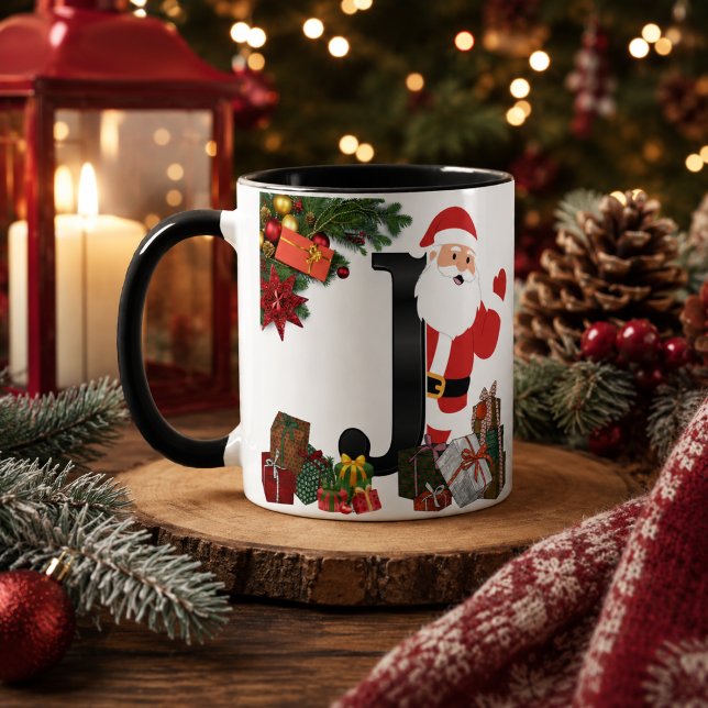 Personalisierter Weihnachtsmonogramm-Becher  Tasse (Von Creator hochgeladen)