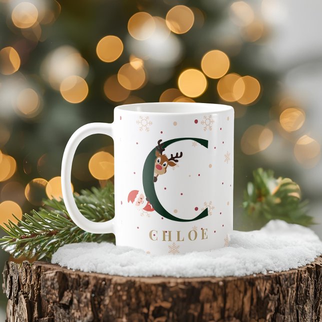Personalisierter Weihnachtsmonogramm-C-Tasse Kaffeetasse (Von Creator hochgeladen)