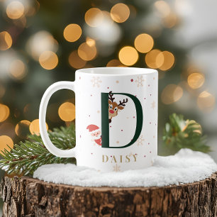 Personalisierter Weihnachtsmonogramm-D-Becher Kaffeetasse