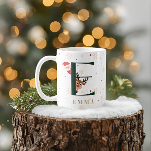 Personalisierter Weihnachtsmonogramm-E-Tasse Kaffeetasse