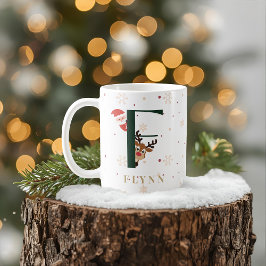 Personalisierter Weihnachtsmonogramm-F-Becher Kaffeetasse