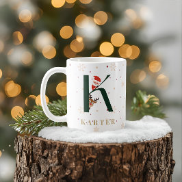 Personalisierter Weihnachtsmonogramm-K-Tasse Kaffeetasse