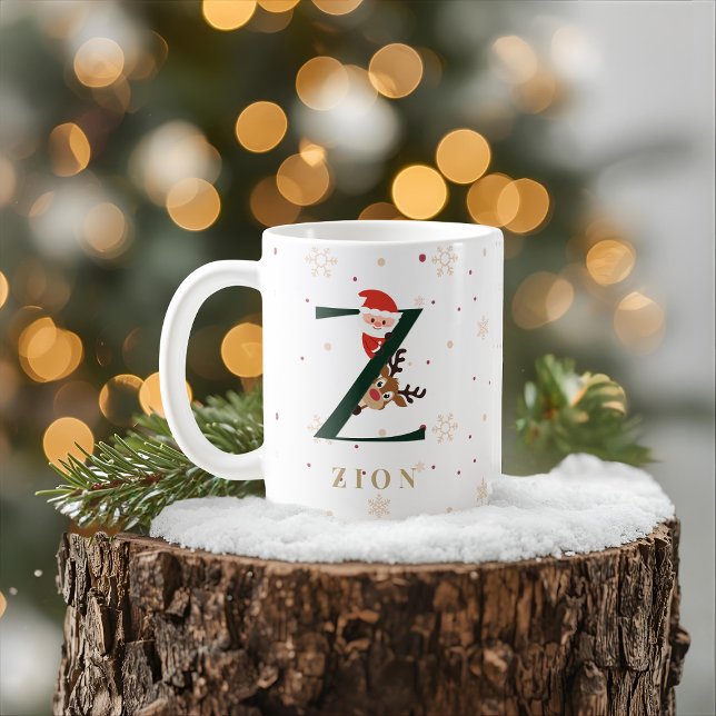 Personalisierter Weihnachtsmonogramm-Z-Becher Kaffeetasse (Von Creator hochgeladen)