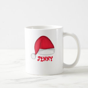 Personalisierter Weihnachtsmug mit Santa-Hut Kaffeetasse