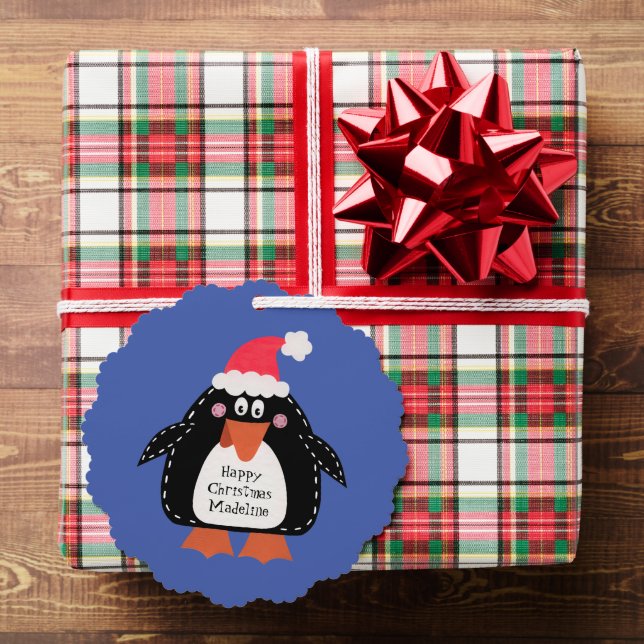 Personalisierter WeihnachtsPenguin Ornament Karte (Insitu (Geschenk))