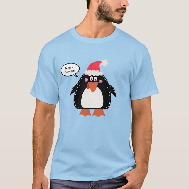 Personalisierter WeihnachtsPenguin T-Shirt (Vorderseite)