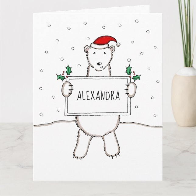 Personalisierter Weihnachtspolar Karte (Vorderseite)
