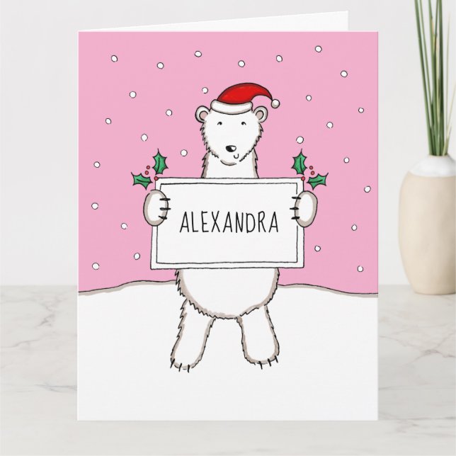 Personalisierter Weihnachtspolar Karte (Vorderseite)