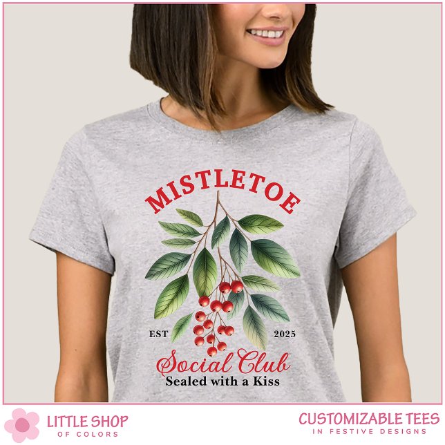 Personalisierter Weihnachtspullover Mistletoe Soci T-Shirt (Von Creator hochgeladen)