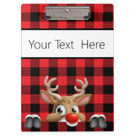 Personalisierter Weihnachtsrot und Black Buffalo K Klemmbrett