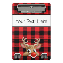 Personalisierter Weihnachtsrot und Black Buffalo K Mini Klemmbrett